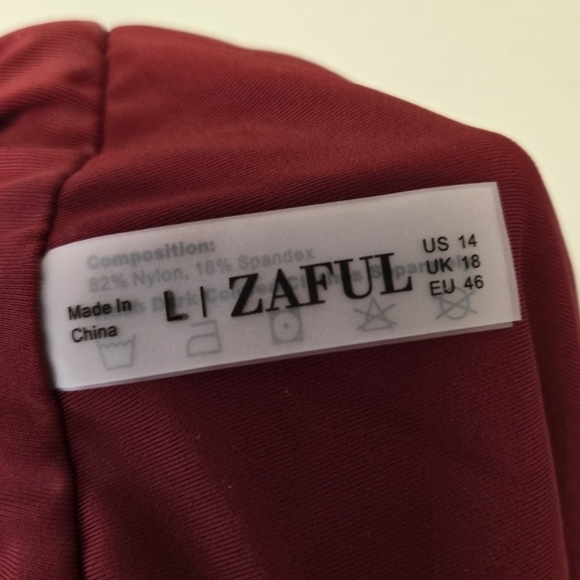 Zaful Bandeau High Waisted 2 pc Bikini Set Red L / 14 - Picture 5 of 7